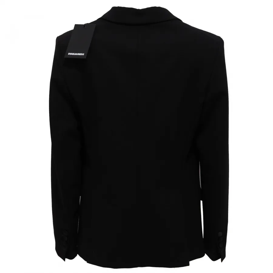 5983AB giacca bimbo BOY DSQUARED2 black wool jacket