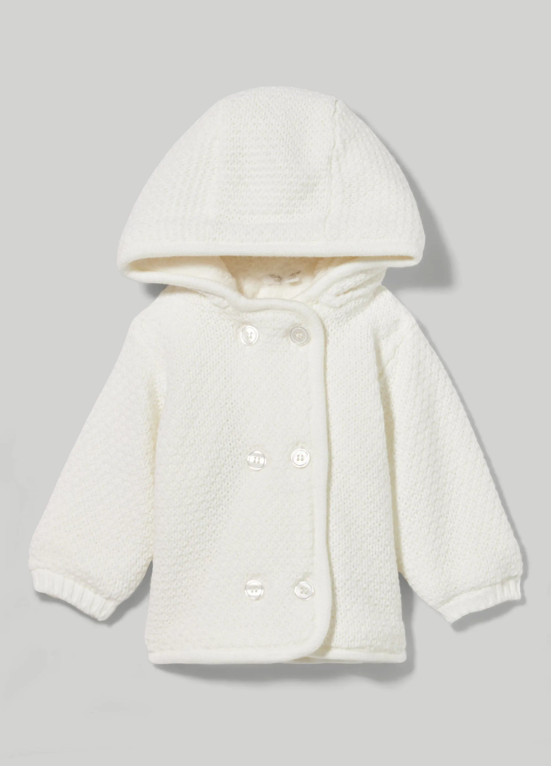 BLUKIDS  Cardigan doppiopetto con cappuccio neonata