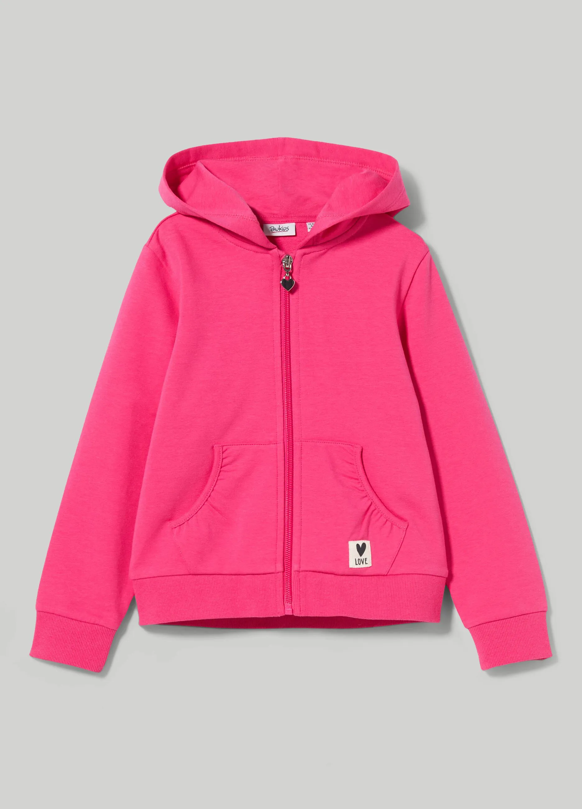 BLUKIDS  Felpa full zip con cappuccio bambina