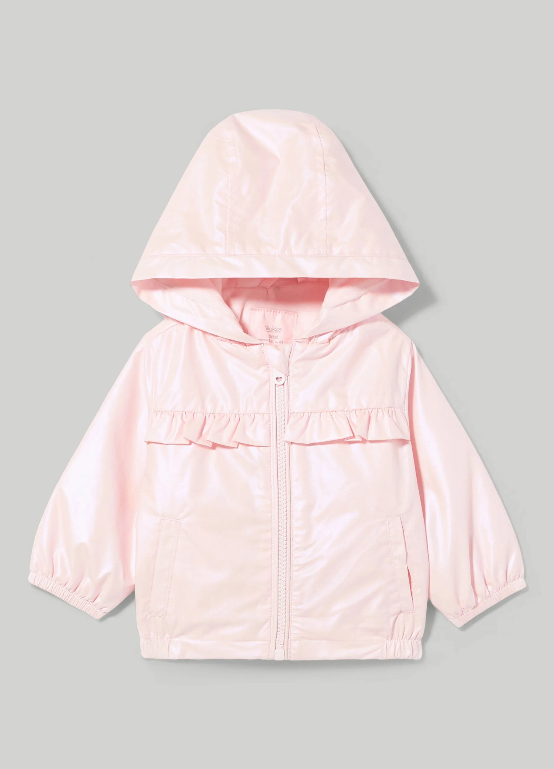 BLUKIDS  Giubbino full zip con cappuccio neonata