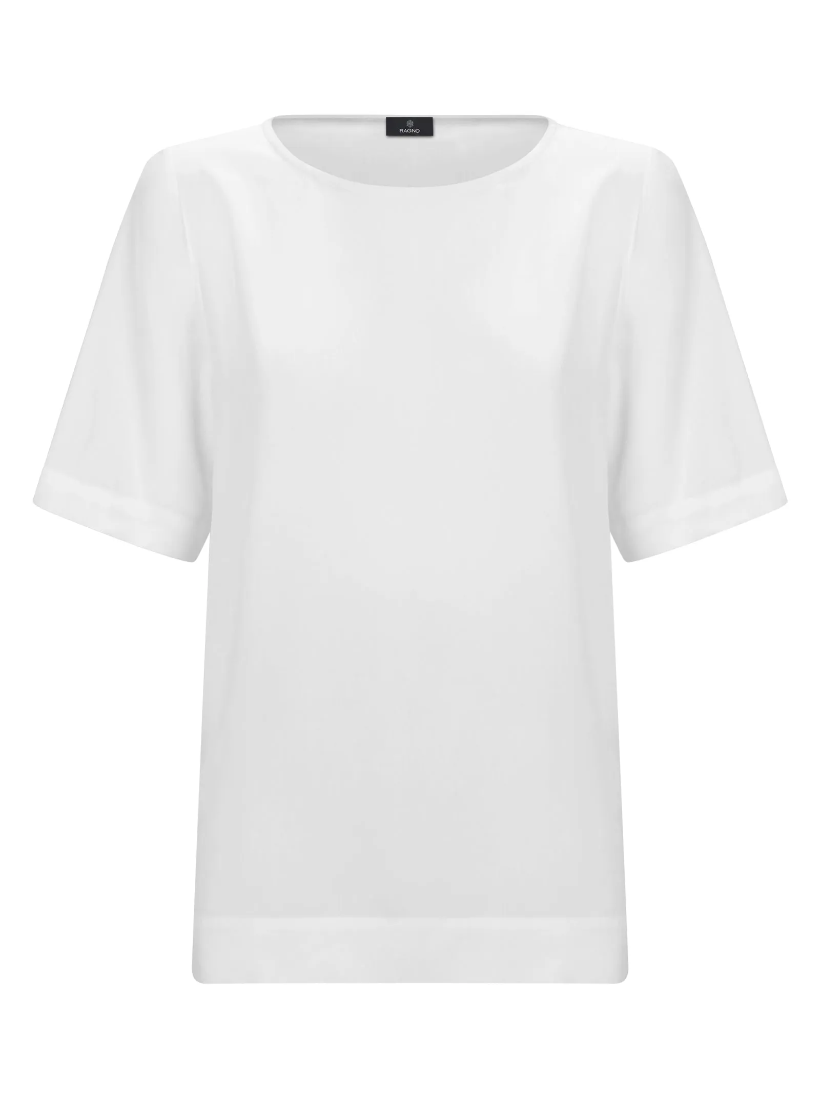 Blusa a manica corta in Ecoseta - Bianco