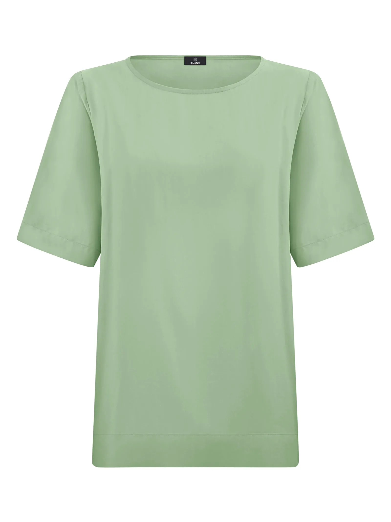 Blusa a manica corta in Ecoseta - Quiet Green