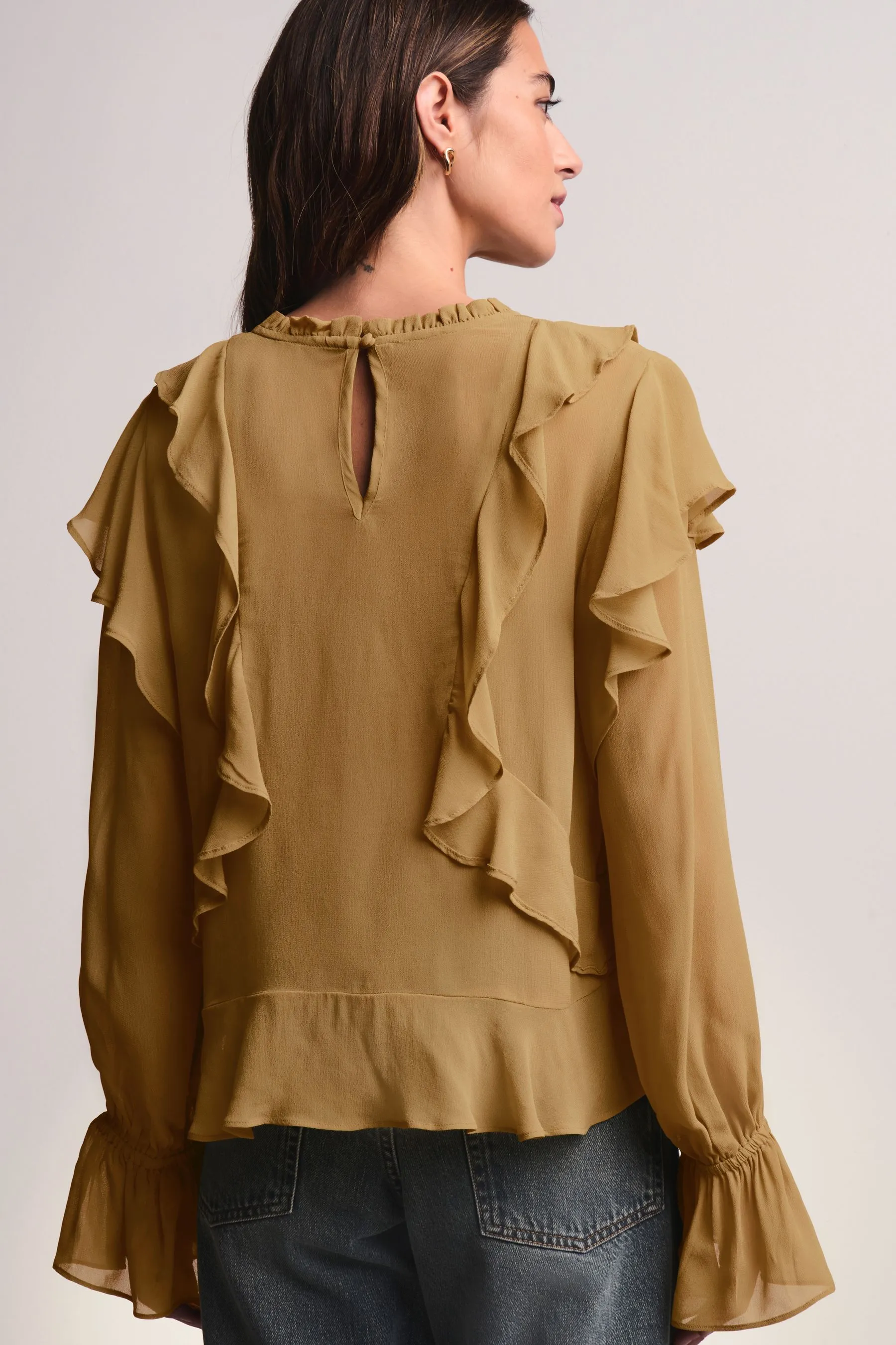 Blusa a maniche lunghe con ruches    