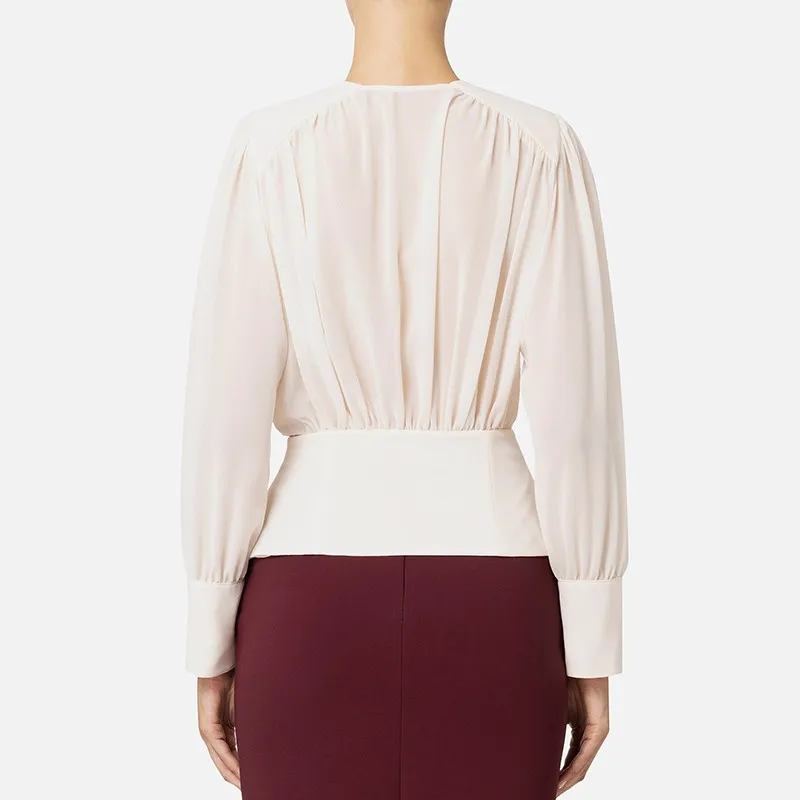 blusa Elisabetta Franchi in georgette con baschina Donna