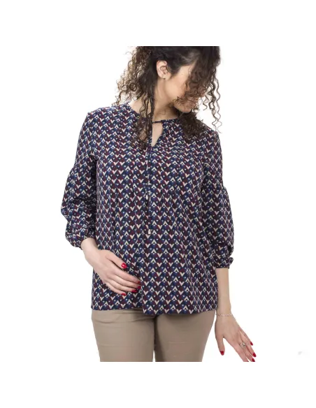 Blusa premaman fantasia geometrica