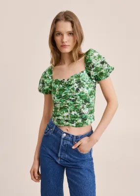 Blusa stampata increspata