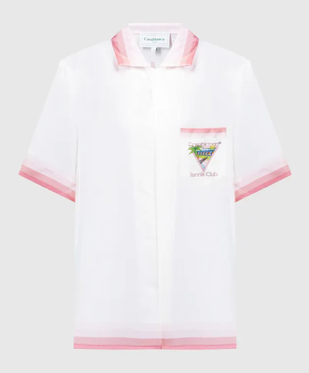 Casablanca Blusa Tennis Club Icon in seta bianca UMPS24SH00305