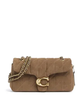  Coach Tabby Quilted 26 Borsa a spalla pelle bovina ruvida marrone chiaro  