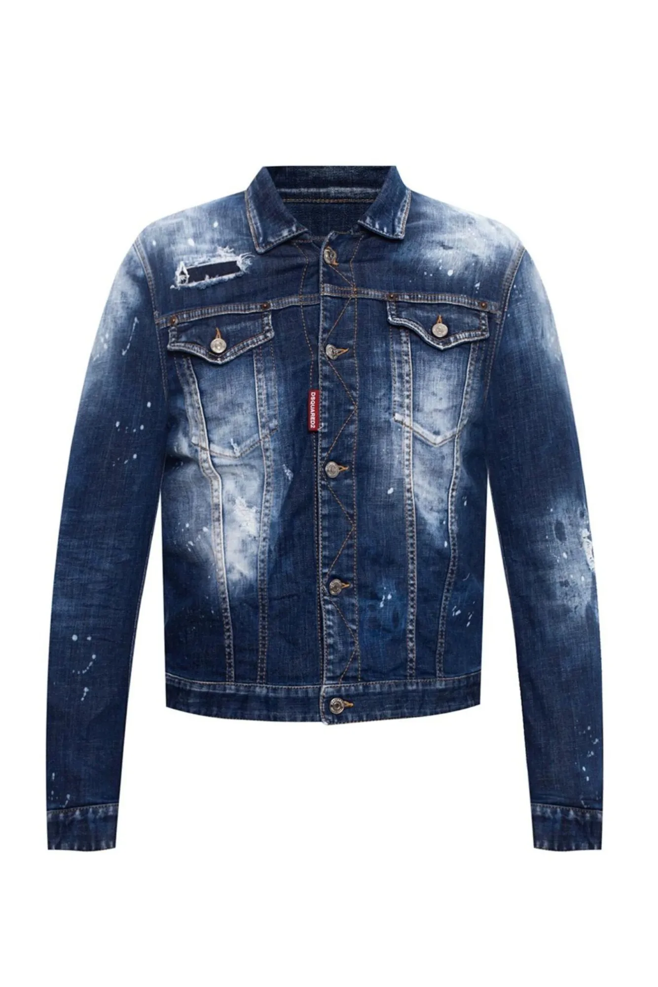 Dsquared2 Giacca Denim Con Effetto Schiarito