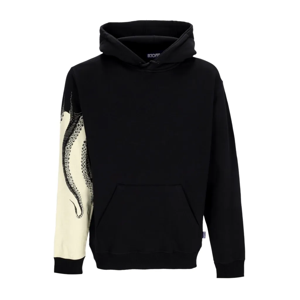 felpa cappuccio uomo side hoodie BLACK