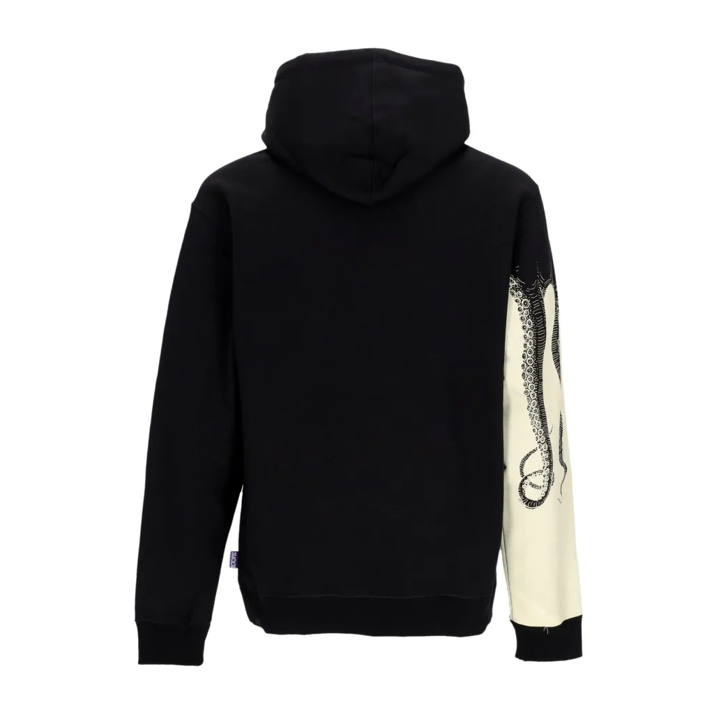 felpa cappuccio uomo side hoodie BLACK