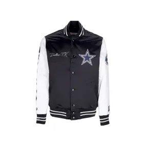 giubbotto bomber uomo nfl team origins varsity satin jacket dalcow BLACK/WHITE