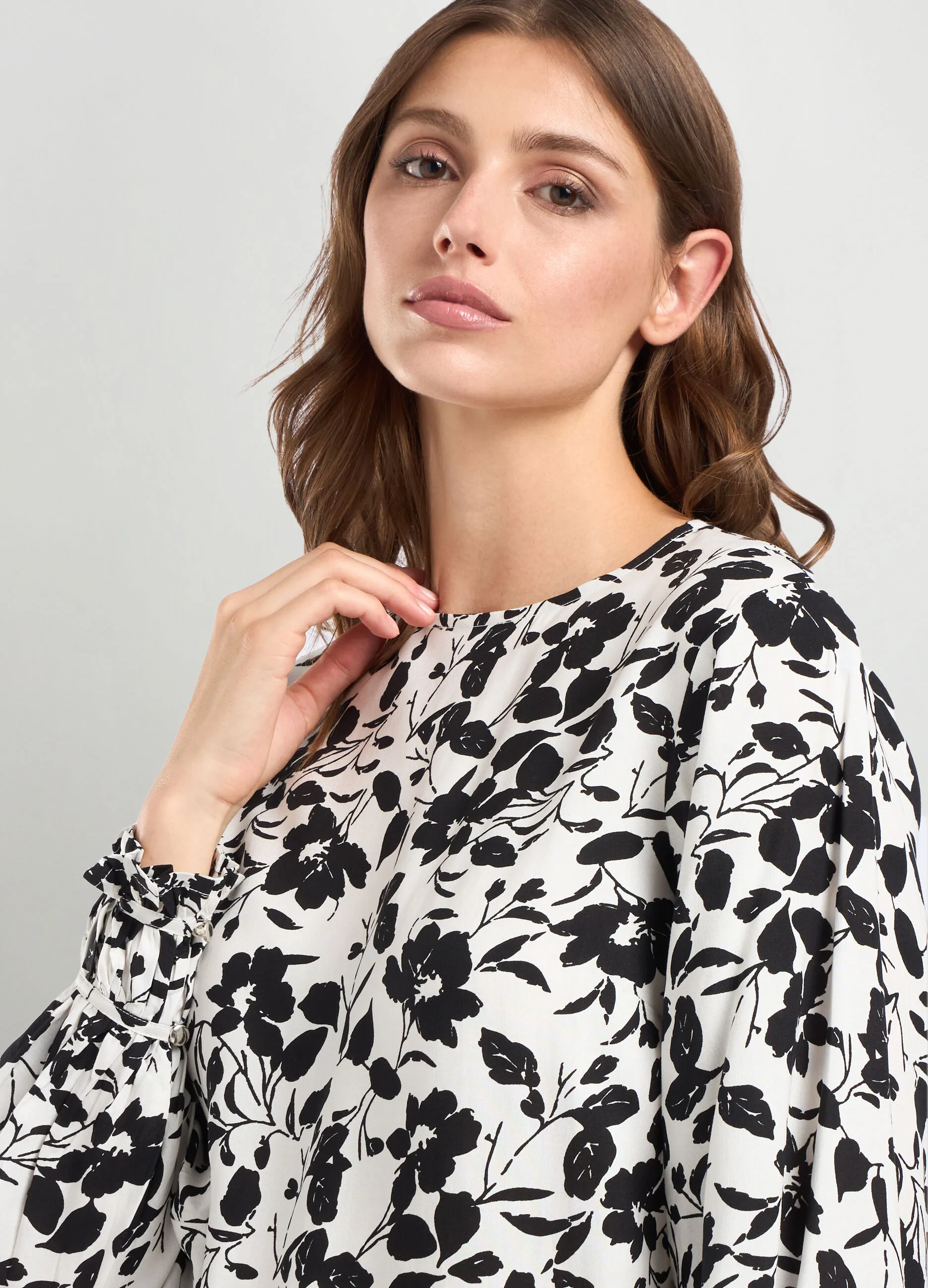 IWIE  Blusa in pura viscosa con stampa donna