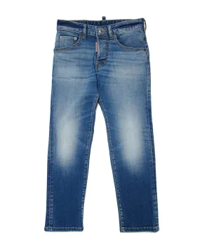 Jeans regular-fit a lavaggio medio stone washed in cotone stretch 12-16 anni