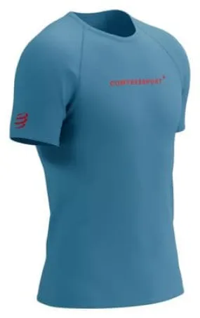 Maglia a manica corta Compressport Training Logo Blue / Red