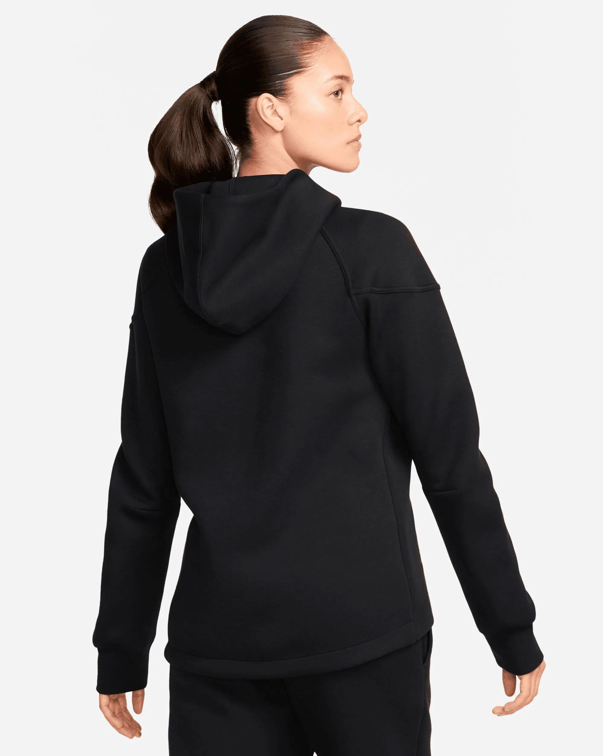 Nike Felpa Con Cappuccio Sportswear Tech Fleece Windrunner Full-Zip Nero Donna