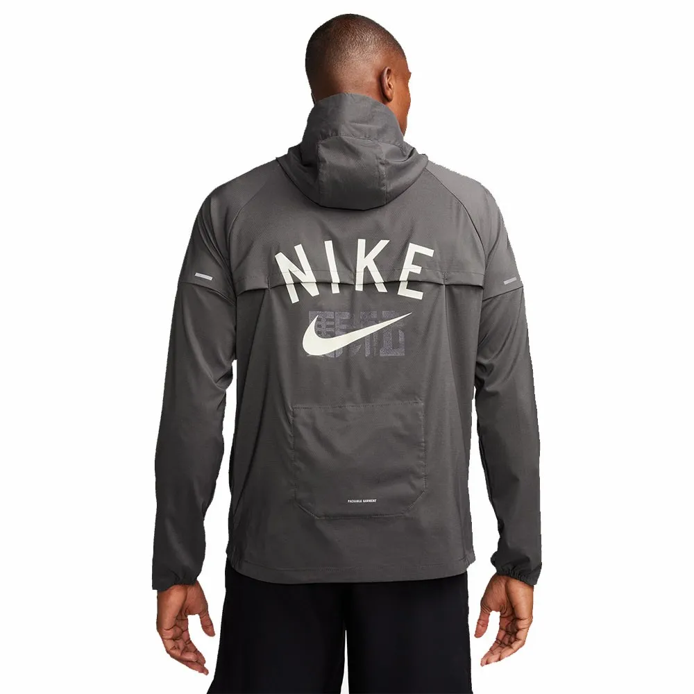 Nike Giacca Running Hoodie Hakone Medium Grigio Bianco Uomo