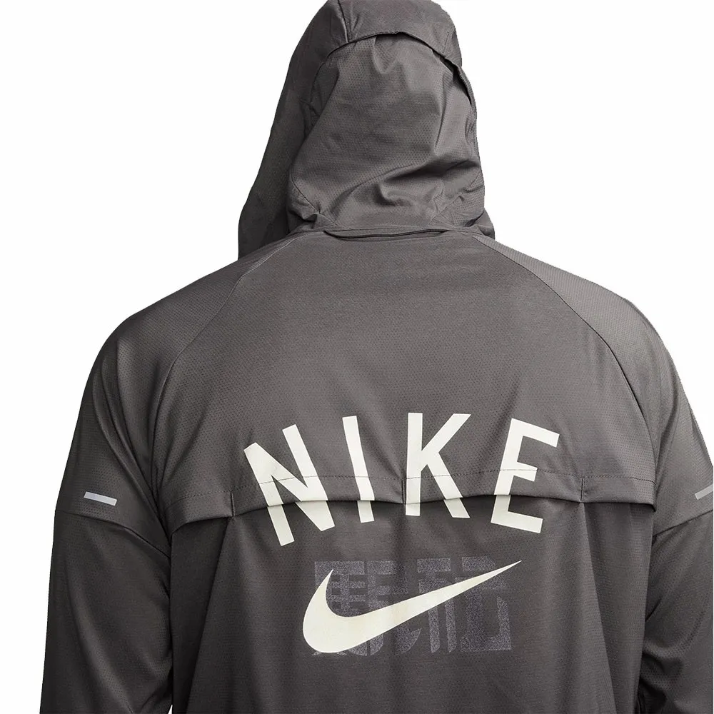 Nike Giacca Running Hoodie Hakone Medium Grigio Bianco Uomo